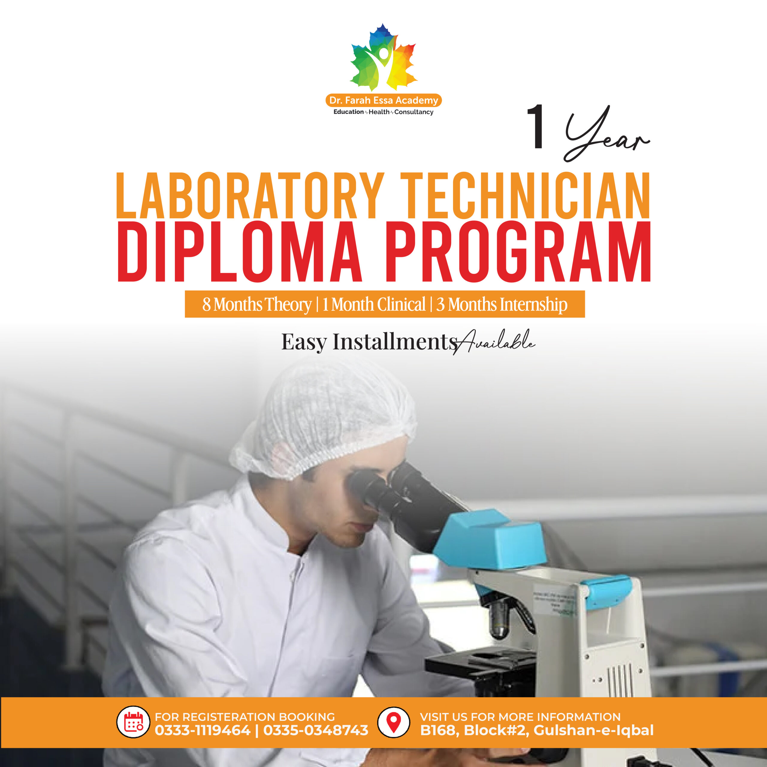 Laboratory Technician one-year diploma programme at Dr. Farah Essa Academy