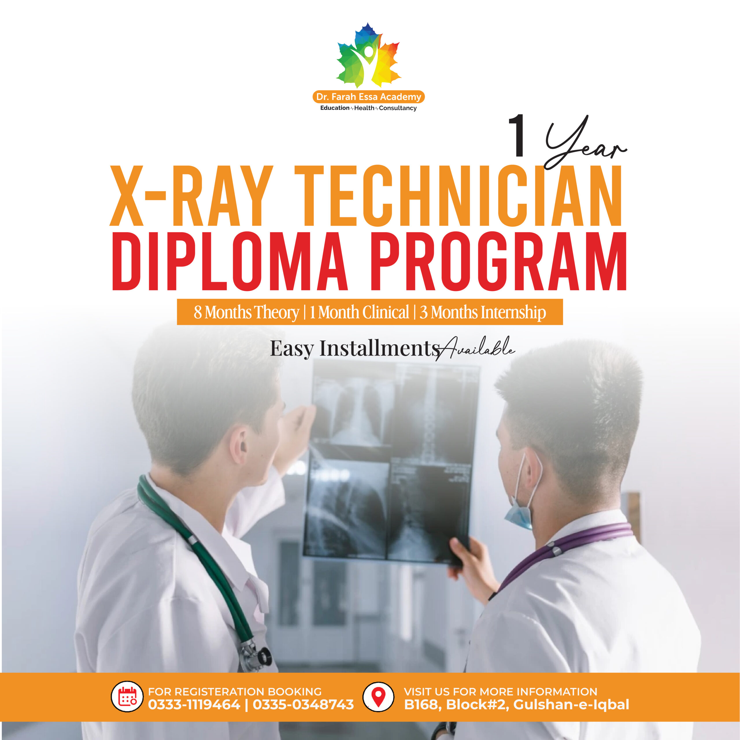 X-Ray Technician one-year diploma programme at Dr. Farah Essa Academy